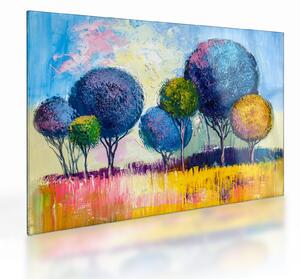 Obraz na szkle drzew kopułowych, obraz olejny (70x50 cm)