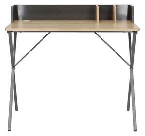 Nowoczesne biurko w stylu loftowym szary + naturalne drewno - Erys
