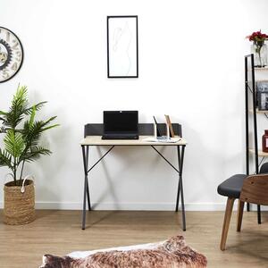 Nowoczesne biurko w stylu loftowym szary + naturalne drewno - Erys