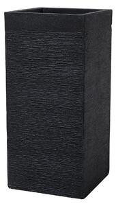 Donica ogrodowa czarna kwadratowa gliniana z teksturą 33 x 33 x 77 cm Dion Beliani