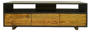 Industrialna szafka RTV drewniana z szufladami do salonu NESCA I