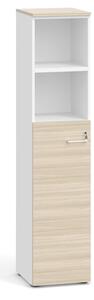 Szafa biurowa, drzwi na 3 półki, 1781 x 400 x 420 mm, biały/dąb naturalny