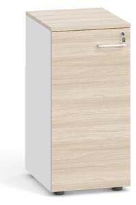 Szafa biurowa z drzwiami, 740 x 400 x 420 mm, biały/dąb naturalny