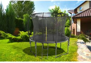 Trampolina ogrodowa JUMP 244 cm z siatką zabezpieczającą i drabinką, czarna