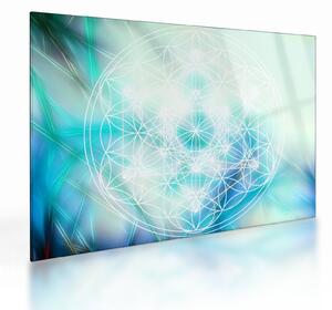 Obraz na szkle - Merkaba w turkusowym tle (70x50 cm)