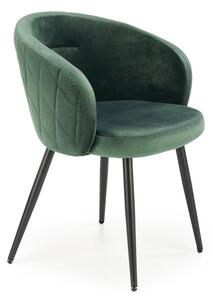 Zielone welurowe krzesło kubełkowe - Vente