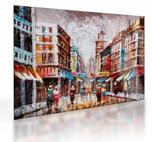 Obraz na szkle - Hong Kong, obraz olejny (70x50 cm)