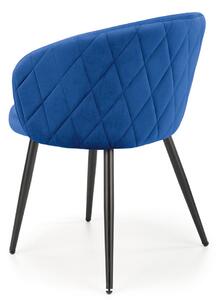 Granatowe welurowe krzesło kubełkowe - Vente