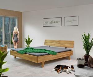 Zaokrąglone podwójne łóżko wykonane z litego drewna dębowego180 x 200 cm