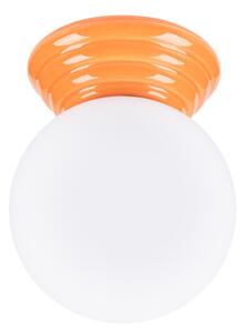 Pomarańczowa lampa sufitowa ceramiczna ze szklanym kloszem ø 12 cm Farsa – Sollux