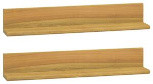Półki ścienne, 2 szt., 60 x 10 x 10 cm, lite drewno tekowe