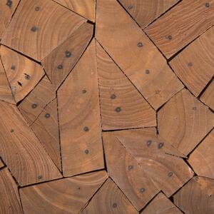 Stolik pomocniczy jasne drewno tekowe rustykalny okrągły ø 30 cm Dawson Beliani