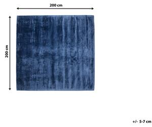 Nowoczesny dywan z wiskozy krótkie włosie prostokątny 200 x 200 cm niebieski Gesi Beliani