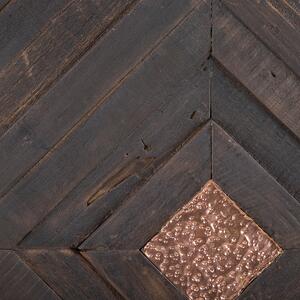 Rustykalna dekoracja ścienna ciemne drewno tekowe kwadratowa 70x70cm Monterrey Beliani