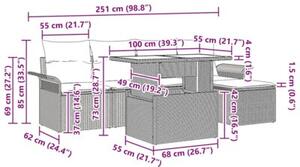 Zestaw Mebli Ogrodowych Komplet Wypoczynkowy Z Poduszkami 6-Częściowy Beżowy Rattan Na Taras Balkon Ogród