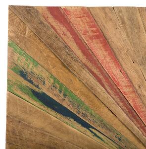 Dekoracja ścienna kolorowa drewno tekowe z recyklingu kwadrat 70 x 70 cm Cancun Beliani