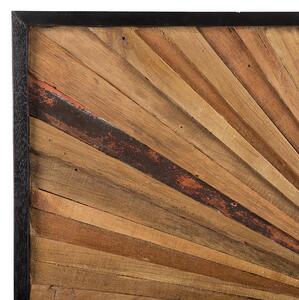 Prostokątna dekoracja ścienna z drewna tekowego z recyklingu 60 x 80 cm Merida Beliani