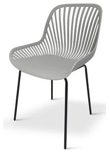 Gaby Krzesło designerskie, polipropylen/stal, szare, zestaw 4 szt. NOELA 34570106