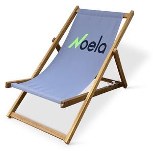 Składane krzesło plażowe, akacja, szare NOELA 3450421