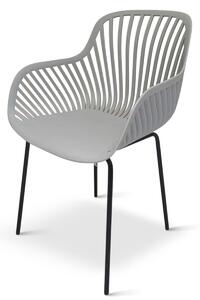 Gaby Krzesło designerskie, polipropylen/stal, szare, zestaw 4 szt. NOELA 34570108