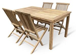 Drewniane meble ogrodowe – stół Garden I. + 4x krzesło Clasic, teak NOELA 3459171