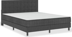 Łóżko z materacem sprężynowym, ciemnoszare, tkanina, 160x200 cm
