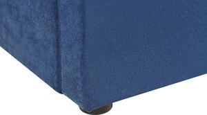 Łóżko ciemnoniebieskie glamour welurowa tapicerka pojemnik stelaż 160x200 Landes Beliani