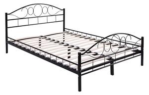 Łóżko 140x200 Metalowe Rovereto Czarne