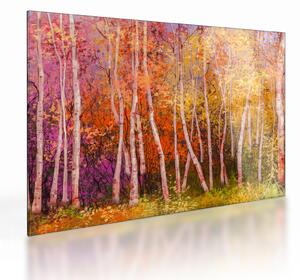 Obraz na szkle kolorowego lasu (70x50 cm)