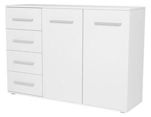 Duża biała komoda z półkami i szufladami 135x95 cm