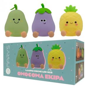 Lampka nocna dla dzieci bezprzewodowa RGBW żółta owocowa ekipa zestaw LED 3W Mary's