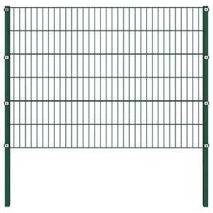 Panel ogrodzeniowy ze słupkami, żelazny, 13,6 x 1,2 m, zielony