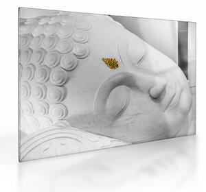 Obraz na szkle - Biały Budda (70x50 cm)
