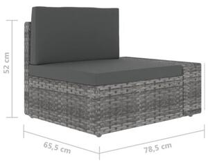 Zestaw Mebli Ogrodowych Komplet Wypoczynkowy Z Poduszkami 5-Częściowy Szary Rattan Na Taras Balkon Ogród
