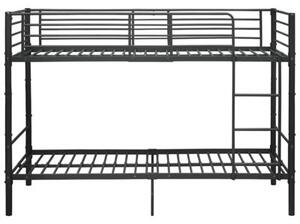 Łóżko piętrowe, czarne, metalowe, 90 x 200 cm