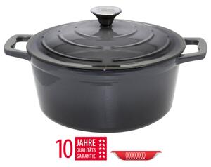 Garnek z pokrywką Ø 26 cm, żeliwny, szary ELO 33626