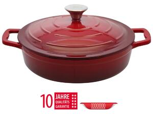 Rondel z pokrywką Ø 28 cm, żeliwny, czerwony ELO 30828