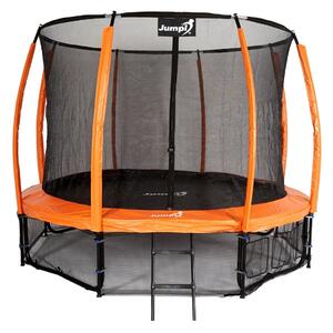 Trampolina Ogrodowa Jumpi 312cm/10FT Maxy Comfort Plus Pomarańczowa Z Wewnętrzną Siatką
