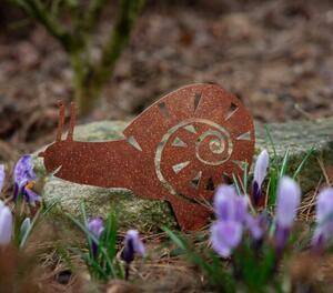 Dekoracja ogrodowa ślimak 28 × 19 cm, corten CORGARDEN 1051