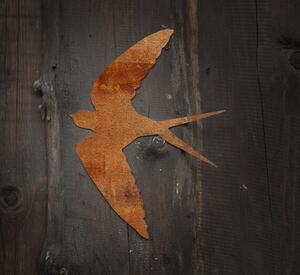Dekoracja ogrodowa jaskółka w locie 30 × 22 cm, corten CORGARDEN 1050