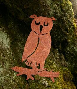 Dekoracja ogrodowa sowa 33 × 25 cm, corten CORGARDEN 1049