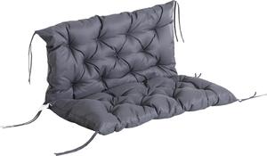 Outsunny Garden Bench Cushion - Poduszka na meble ogrodowe - 98 x 100 x 8 cm - Szara
