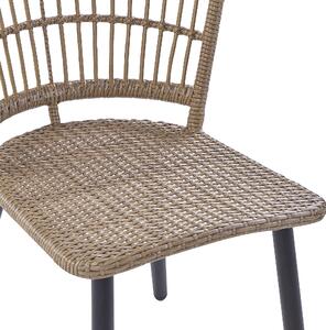 Zestaw rattanowy stół i krzesła dla 6 osób do ogrodu z poduchami beżowy Aliano II Beliani
