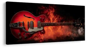 Obraz elektryczna gitara w ogniu