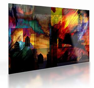 Obraz na szkle - Kolorowa abstrakcja miasta (70x50 cm)