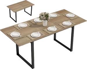 HOMCOM Stół rozkładany 140/180 x 80 cm Stół do jadalni dla 6–8 osób, kolor naturalny