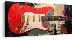Obraz czerwona gitara na płótnie