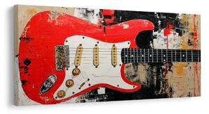 Obraz czerwona gitara elektryczna
