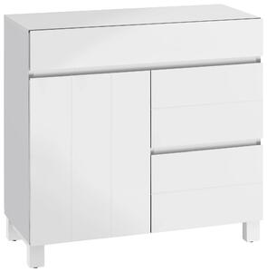 Biała komoda bez uchwytów, nowoczesny design