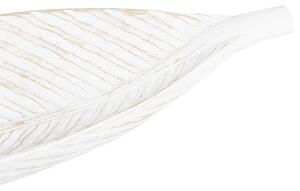 Ozdobny półmisek postarzany biały matowy kształt liścia vintage Mukot Beliani